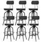 Industrial Metal Bar Stools Swivel Adjustable Height Bar Stool with Footrest Black-Black 6 Piece Set Clearhalo 'Bar Furniture' 'Bar Stools' 'bar_stools' 'furn' 'furn_bar_stools' 'Furniture' 'Kitchen & Dining Furniture' 7421949