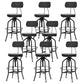 Industrial Metal Bar Stools Swivel Adjustable Height Bar Stool with Footrest Black-Black 8 Piece Set Clearhalo 'Bar Furniture' 'Bar Stools' 'bar_stools' 'furn' 'furn_bar_stools' 'Furniture' 'Kitchen & Dining Furniture' 7421950