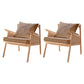 Scandinavian Solid Wood Accent Armchair with Pillow Back and 4 Legs