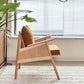 Scandinavian Solid Wood Accent Armchair with Pillow Back and 4 Legs