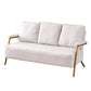 25.59" Wide Faux Leather Metal Frame Sofa 3 Seater Sofa for Living Room White Clearhalo 'furn' 'furn_sofas' 'Furniture' 'Living Room Furniture' 'Sofa' 'sofas' 7422183