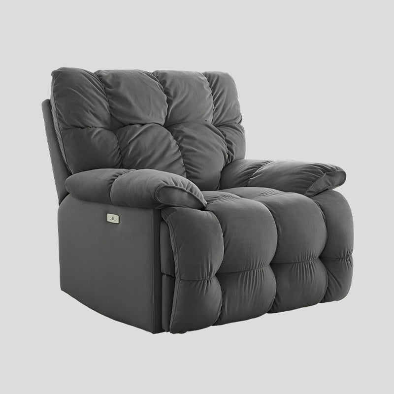Contemporary Standard Recliner Solid Color Indoor Swivel Rocker Reclining Flannel Gray Clearhalo 'Chairs & Seating' 'furn' 'furn_recliners' 'Furniture' 'Living Room Furniture' 'Recliners' 7422191