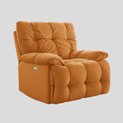 Contemporary Standard Recliner Solid Color Indoor Swivel Rocker Reclining Flannel Orange Clearhalo 'Chairs & Seating' 'furn' 'furn_recliners' 'Furniture' 'Living Room Furniture' 'Recliners' 7422196