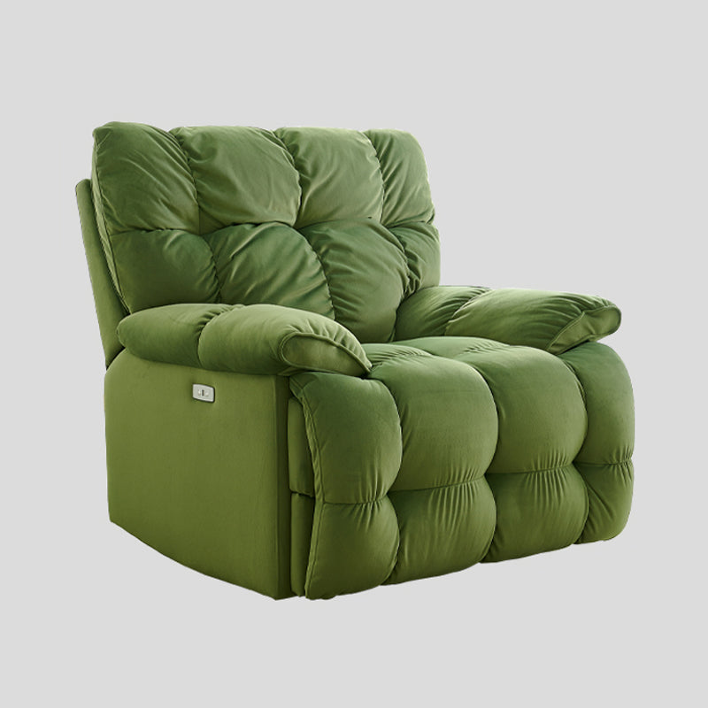 Contemporary Standard Recliner Solid Color Indoor Swivel Rocker Reclining Flannel Green Clearhalo 'Chairs & Seating' 'furn' 'furn_recliners' 'Furniture' 'Living Room Furniture' 'Recliners' 7422198