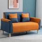 25.59" Wide Faux Leather Loveseat Scandinavian Flared Arm Sofa Dark Blue-Orange Clearhalo 'furn' 'furn_sofas' 'Furniture' 'Living Room Furniture' 'Sofa' 'sofas' 7422222