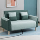 25.59" Wide Faux Leather Loveseat Scandinavian Flared Arm Sofa Mint Green Clearhalo 'furn' 'furn_sofas' 'Furniture' 'Living Room Furniture' 'Sofa' 'sofas' 7422224