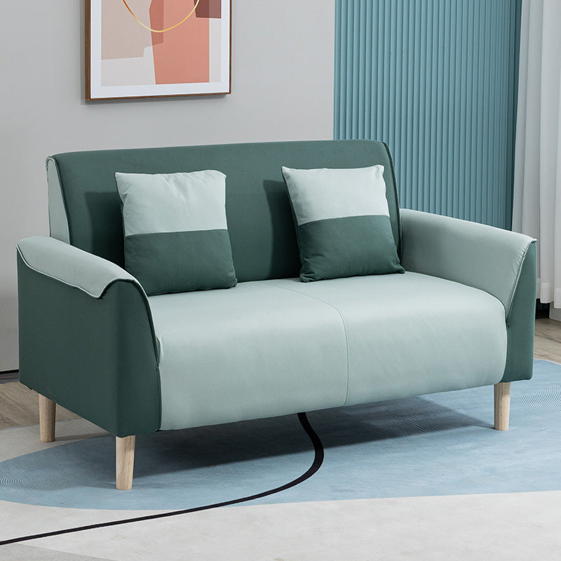 25.59" Wide Faux Leather Loveseat Scandinavian Flared Arm Sofa Mint Green Clearhalo 'furn' 'furn_sofas' 'Furniture' 'Living Room Furniture' 'Sofa' 'sofas' 7422224