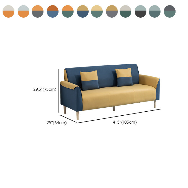 25.59" Wide Faux Leather Loveseat Scandinavian Flared Arm Sofa Clearhalo 'furn' 'furn_sofas' 'Furniture' 'Living Room Furniture' 'Sofa' 'sofas' 7422225