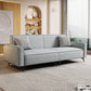 Contemporary Style 29.52" Wide Solid Color Sofa Square Arm Sofa Light Gray Cotton and Linen Clearhalo 'furn' 'furn_sofas' 'Furniture' 'Living Room Furniture' 'Sofa' 'sofas' 7422257