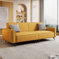 Contemporary Style 29.52" Wide Solid Color Sofa Square Arm Sofa Yellow Cotton and Linen Clearhalo 'furn' 'furn_sofas' 'Furniture' 'Living Room Furniture' 'Sofa' 'sofas' 7422258