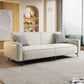 Contemporary Style 29.52" Wide Solid Color Sofa Square Arm Sofa Off-White Cotton and Linen Clearhalo 'furn' 'furn_sofas' 'Furniture' 'Living Room Furniture' 'Sofa' 'sofas' 7422261