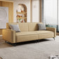 Contemporary Style 29.52" Wide Solid Color Sofa Square Arm Sofa Beige Cotton and Linen Clearhalo 'furn' 'furn_sofas' 'Furniture' 'Living Room Furniture' 'Sofa' 'sofas' 7422262