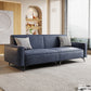 Contemporary Style 29.52" Wide Solid Color Sofa Square Arm Sofa Dark Blue Tech Cloth Clearhalo 'furn' 'furn_sofas' 'Furniture' 'Living Room Furniture' 'Sofa' 'sofas' 7422267