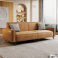 Contemporary Style 29.52" Wide Solid Color Sofa Square Arm Sofa Brown Yellow Tech Cloth Clearhalo 'furn' 'furn_sofas' 'Furniture' 'Living Room Furniture' 'Sofa' 'sofas' 7422271