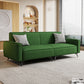 Contemporary Style 29.52" Wide Solid Color Sofa Square Arm Sofa Dark Green Cotton and Linen Clearhalo 'furn' 'furn_sofas' 'Furniture' 'Living Room Furniture' 'Sofa' 'sofas' 7422273