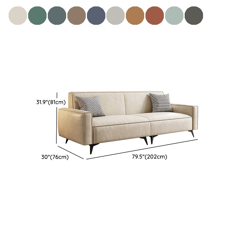 Contemporary Style 29.52" Wide Solid Color Sofa Square Arm Sofa Clearhalo 'furn' 'furn_sofas' 'Furniture' 'Living Room Furniture' 'Sofa' 'sofas' 7422285