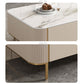 2 Drawers Rectangular Slate Top Coffee Table 4 Legs Cocktail Table