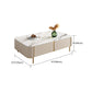 2 Drawers Rectangular Slate Top Coffee Table 4 Legs Cocktail Table