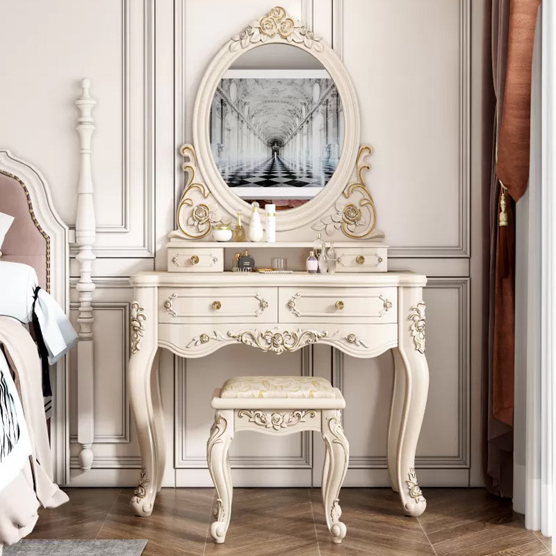 Tavolo da banco di vanità per il trucco da letto vittoriano tavolo da toeletta in legno