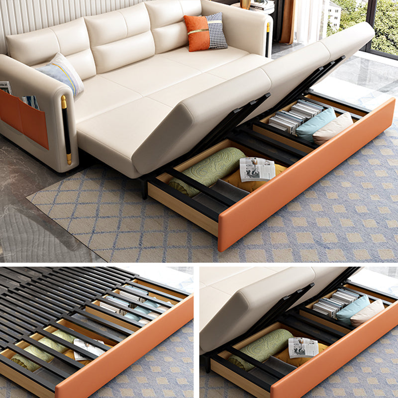 Divani convertibili in pelle finta divano dormiente glam con archiviazione