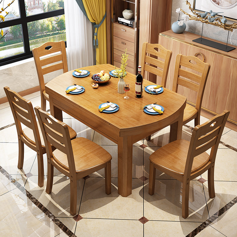 Tavolo da pranzo scalabile tradizionale in legno con base in gomma per sala da pranzo