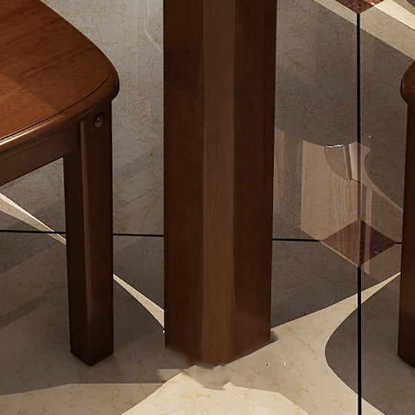 Tavolo da pranzo scalabile tradizionale in legno con base in gomma per sala da pranzo