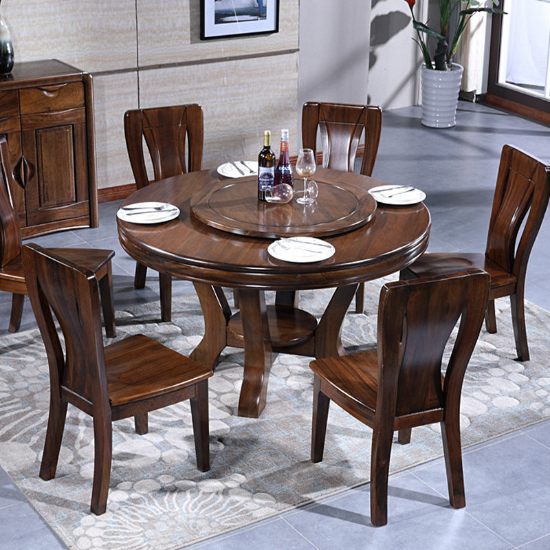 Solid Wood Dining Room Table Traditional Pedestal Dining Table Clearhalo 'Dining Tables & Seating' 'Dining Tables' 'dining_table' 'furn' 'furn_dining_table' 'Furniture' 'Kitchen & Dining Furniture' 7424771