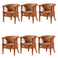 Traditional Dining Chair Rattan Solid Wood Base Arm Chair for Home Use