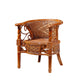 Traditional Dining Chair Rattan Solid Wood Base Arm Chair for Home Use
