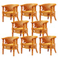 Traditional Dining Chair Rattan Solid Wood Base Arm Chair for Home Use