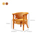 Traditional Dining Chair Rattan Solid Wood Base Arm Chair for Home Use