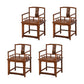Traditional Style Dining Chair Solid Wood Slat Back Arm Chair for Home