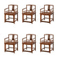 Traditional Style Dining Chair Solid Wood Slat Back Arm Chair for Home