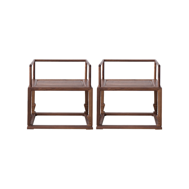 Traditional Style Dining Chair Wooden Open Back Arm Chair for Home