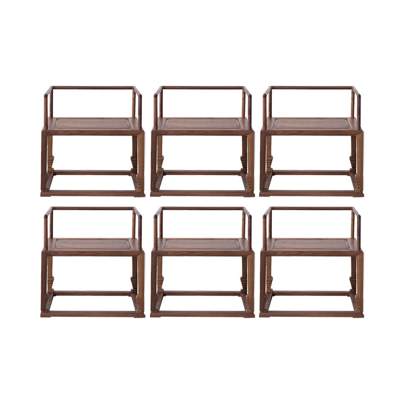 Traditional Style Dining Chair Wooden Open Back Arm Chair for Home