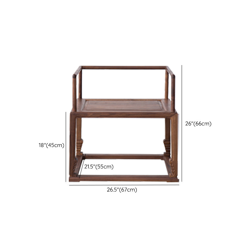 Traditional Style Dining Chair Wooden Open Back Arm Chair for Home