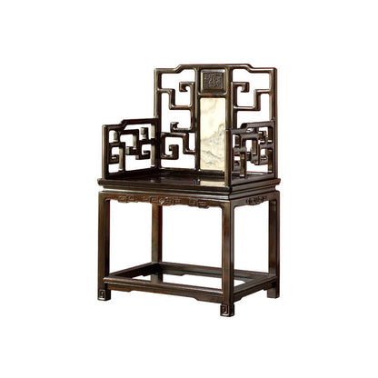 Indoor Deep Brown Dining Arm Chair Solid Wood Dining Chair for Home 1 Piece Clearhalo 'Dining Chairs' 'Dining Tables & Seating' 'dining_chair' 'furn' 'furn_dining_chair' 'Furniture' 'Kitchen & Dining Furniture' 7425266