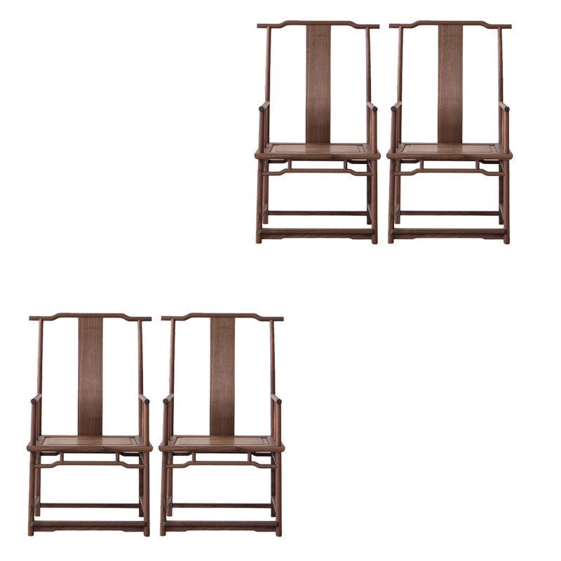 Silla de comedor de madera sólida silla de comedor de espalda tradicional con cojín