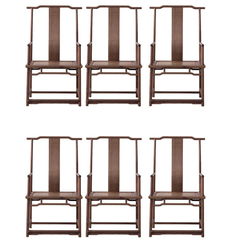 Silla de comedor de madera sólida silla de comedor de espalda tradicional con cojín