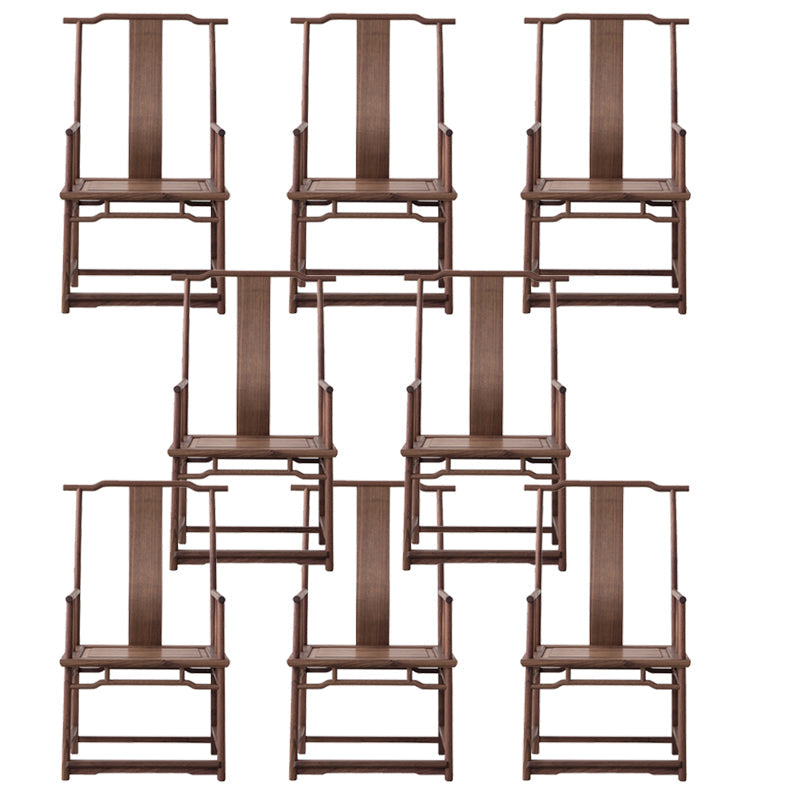 Silla de comedor de madera sólida silla de comedor de espalda tradicional con cojín