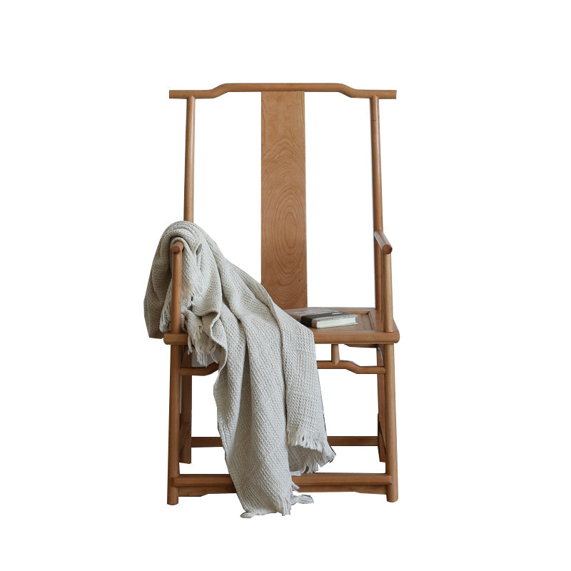 Silla de comedor de madera sólida silla de comedor de espalda tradicional con cojín