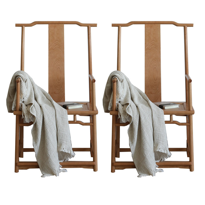 Silla de comedor de madera sólida silla de comedor de espalda tradicional con cojín