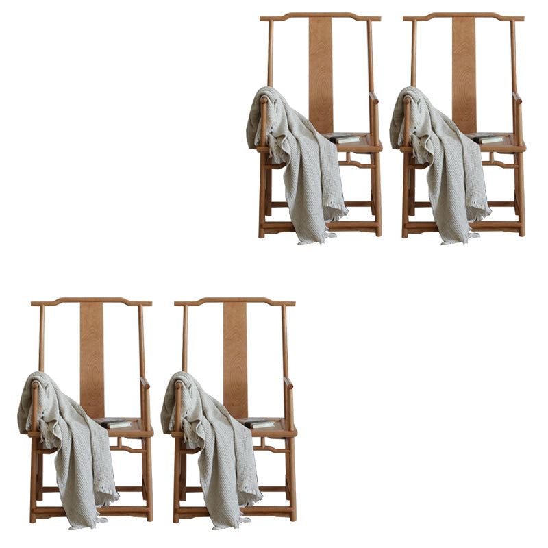 Silla de comedor de madera sólida silla de comedor de espalda tradicional con cojín