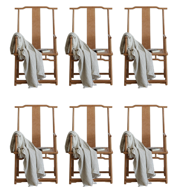 Silla de comedor de madera sólida silla de comedor de espalda tradicional con cojín