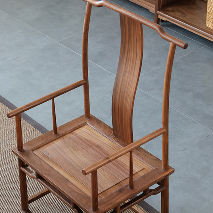 Silla de comedor de madera sólida silla de comedor de espalda tradicional con cojín