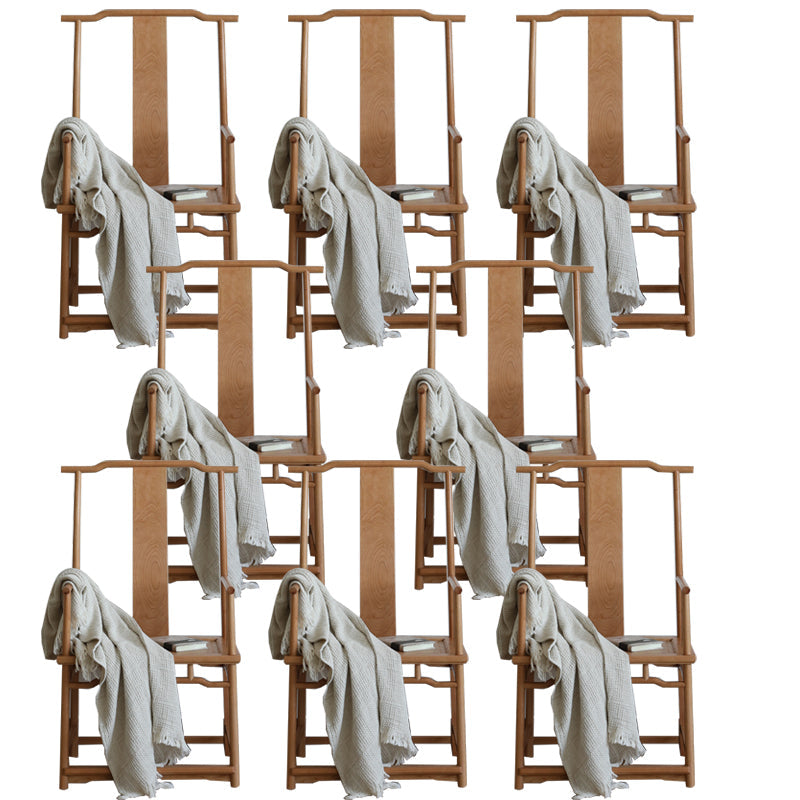 Silla de comedor de madera sólida silla de comedor de espalda tradicional con cojín