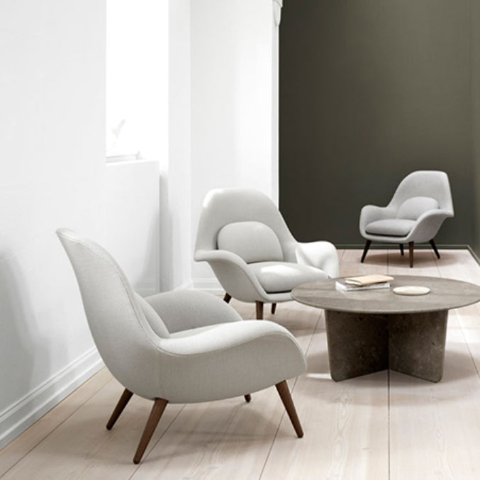 Moderner Essstuhl Leinen Parsons Armstuhl für Wohnzimmer