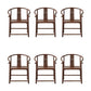 Traditional Kitchen Dining Chair Solid Wood Arm Chair with Cushion