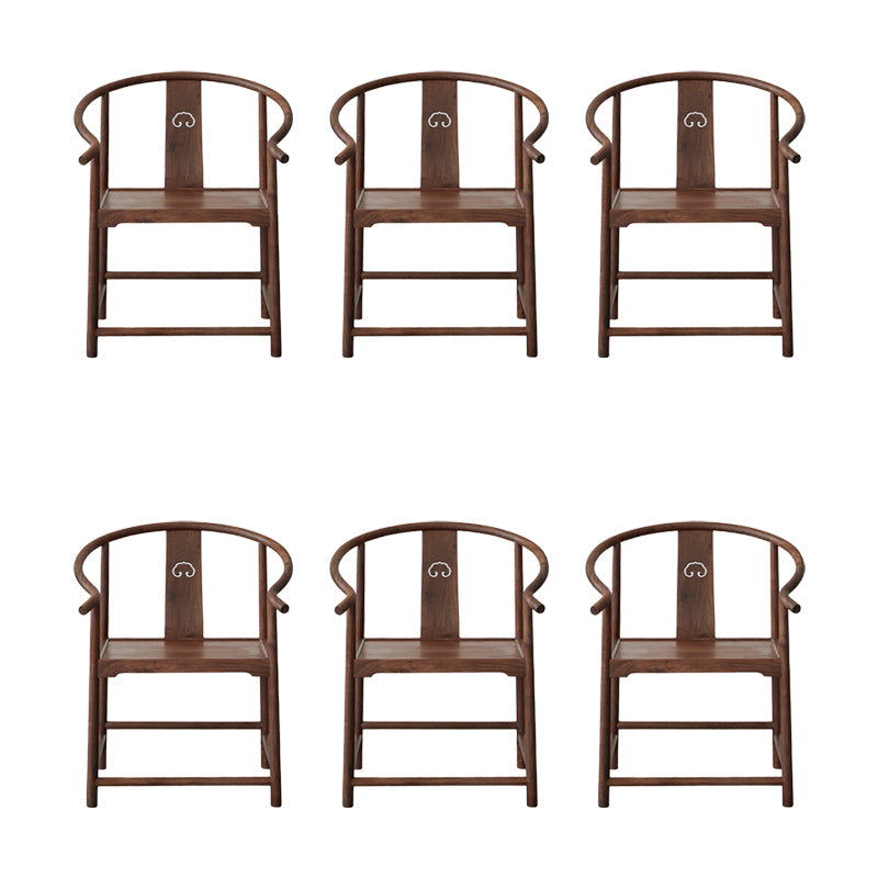 Traditional Kitchen Dining Chair Solid Wood Arm Chair with Cushion