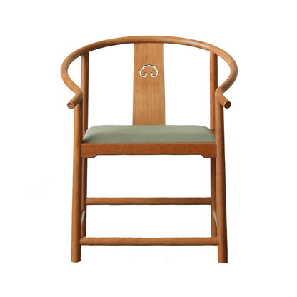 Traditional Kitchen Dining Chair Solid Wood Arm Chair with Cushion